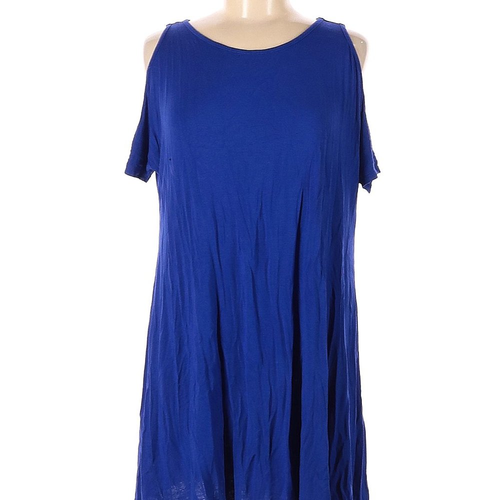 Sweet Claire T-shirt Cold Shoulder Dress Royal Blue